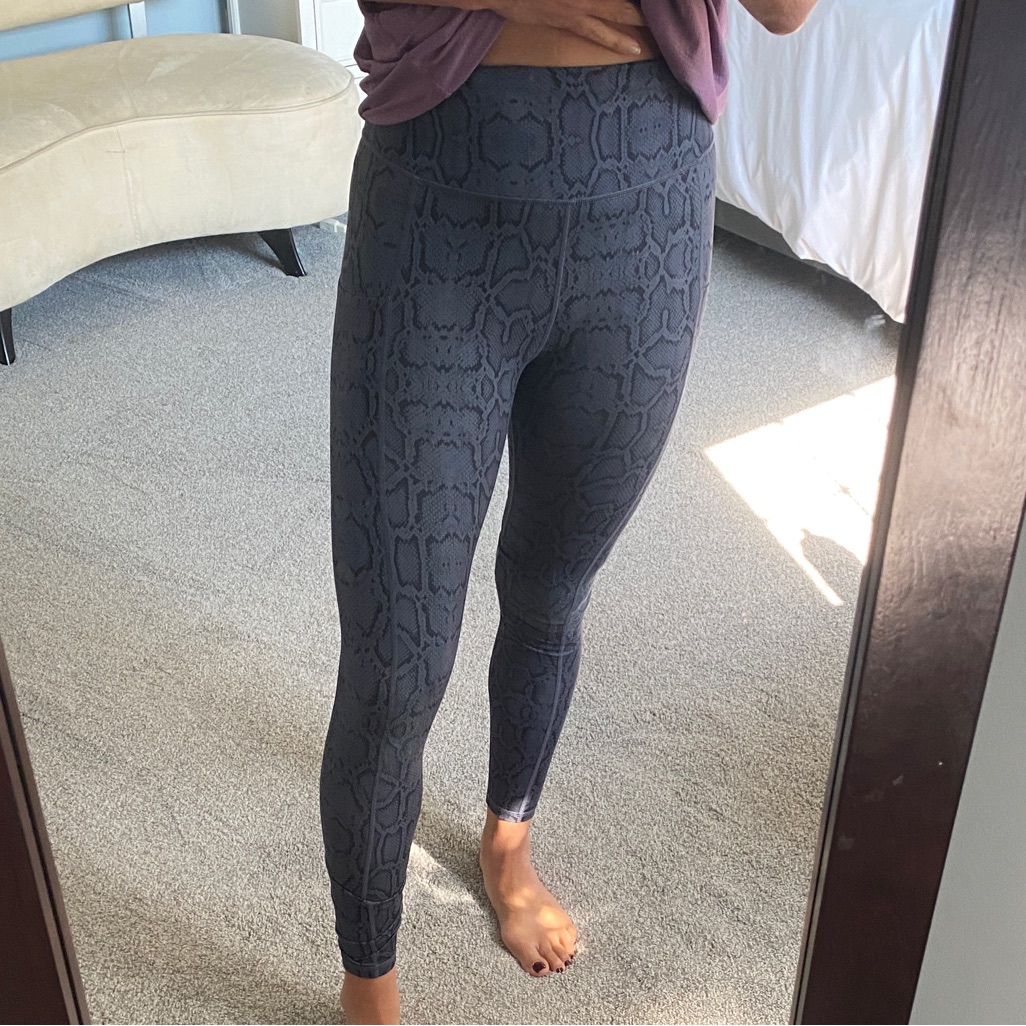 High Waisted Python Print Legging With Pockets